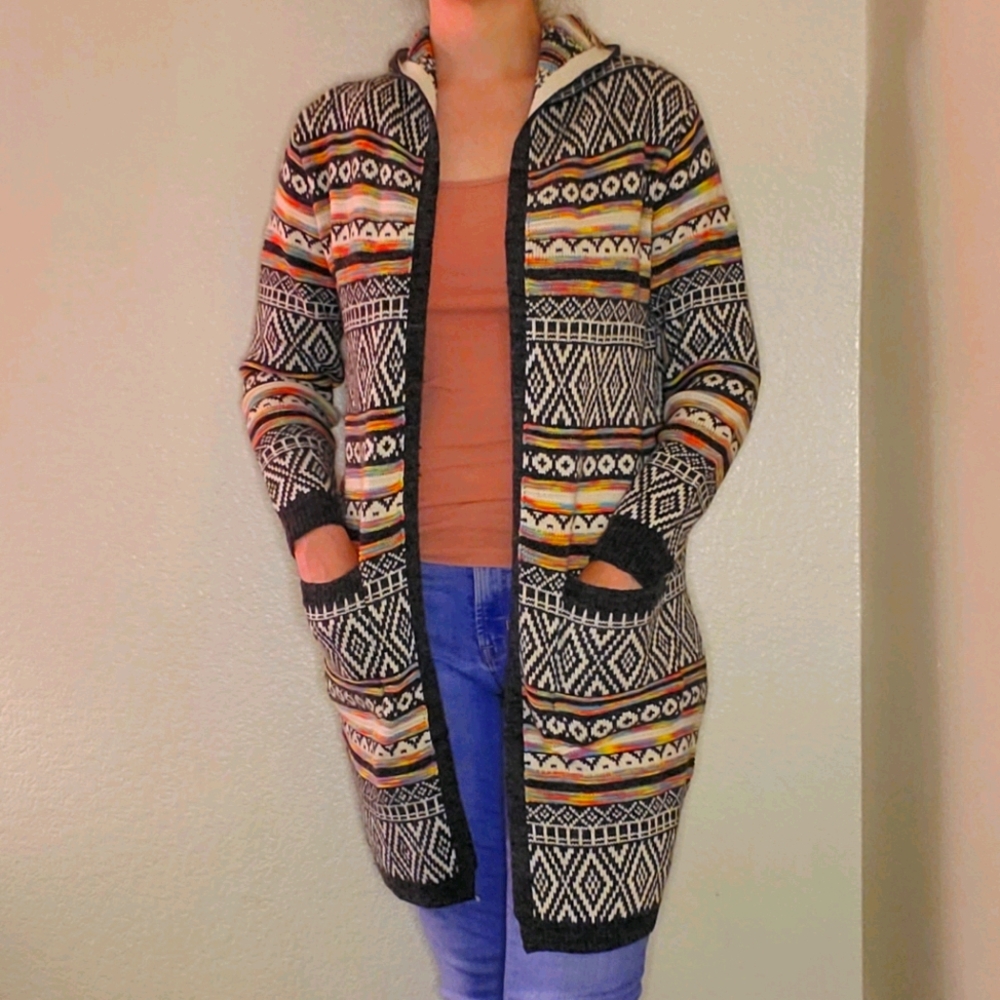 monteau S/M? Cardigan tribal knit with hood